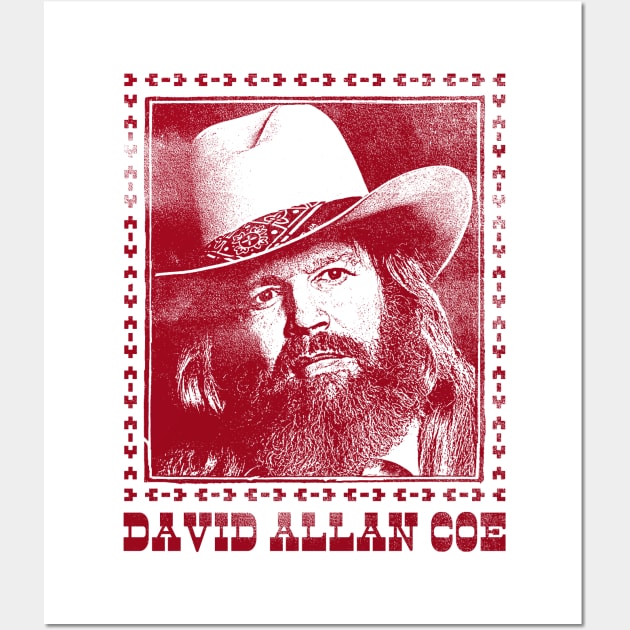 David Allan Coe / Retro Style Fan Design Wall Art by DankFutura